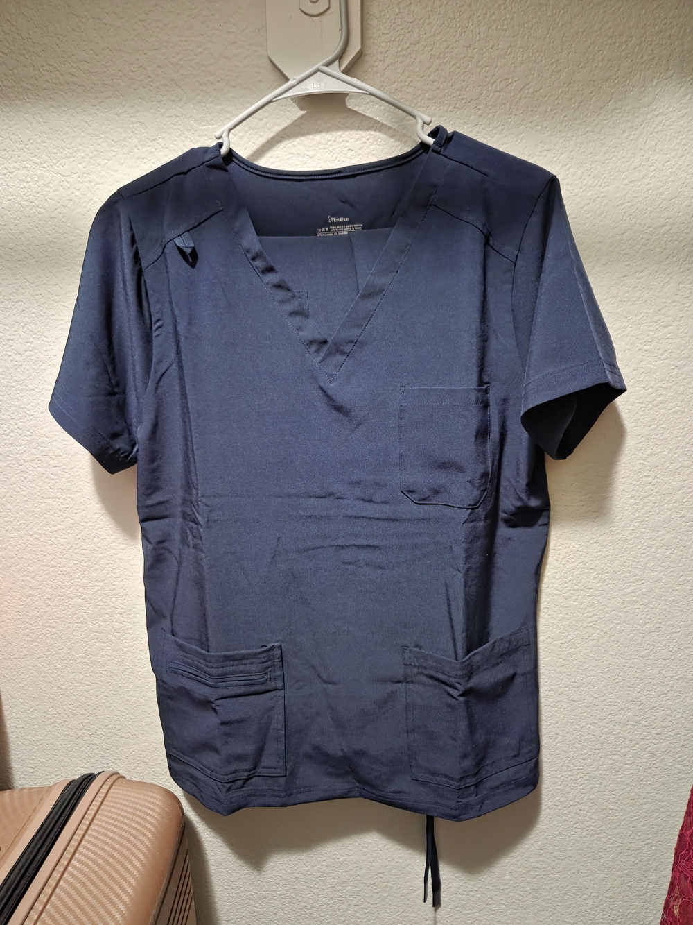 Women's V-Neck Scrub Top & Pants in Navy